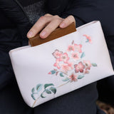 Design Style Wooden Handle Embroidered Handbag