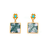 Design Style Square Turquoise Pearl Earring