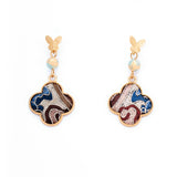 Design Style Four-leaf Clover-shaped Shimmering Butterfly Earring
