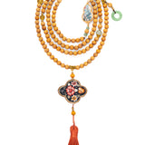 Design Long Style Four-leaf Clover Embroidered Sachet Necklace
