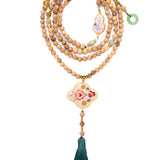 Design Long Style Four-leaf Clover Embroidered Sachet Necklace