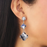 Classic Style Double-deck Four-leaf Clover-shaped Earring