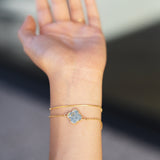 Classic Style Metal Four-leaf Clover-shaped Bracelet
